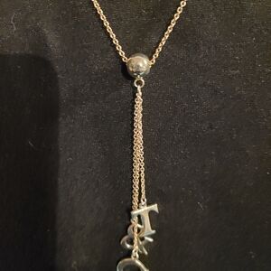 Tiffany & Co 16" Sterling Silver Necklace w/ 3 Dangle Pendants "T & Co"